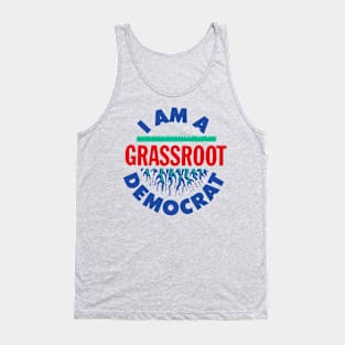 I Am A Grassroot Democrat Retro Political Campaign Tank Top